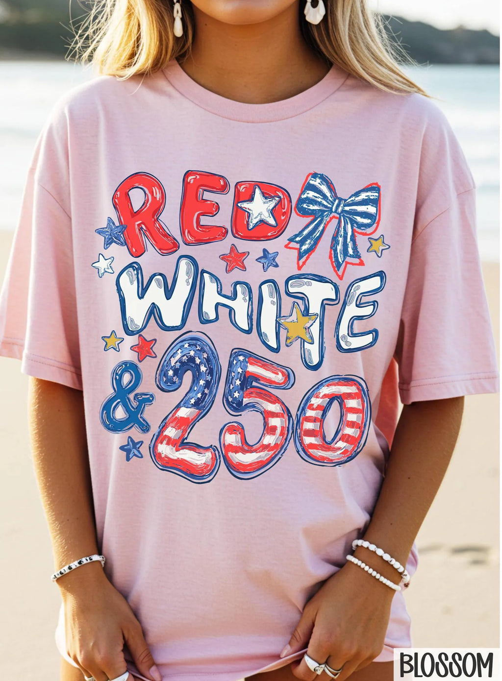 Red White &amp; 250 T-Shirt – Patriotic 250th Anniversary Graphic Tee
