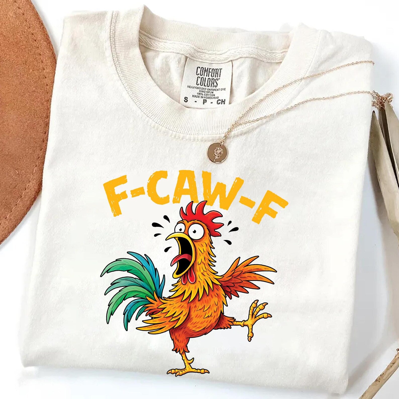 Funny Easter Chicken Shirt – “F Caw F” Tee