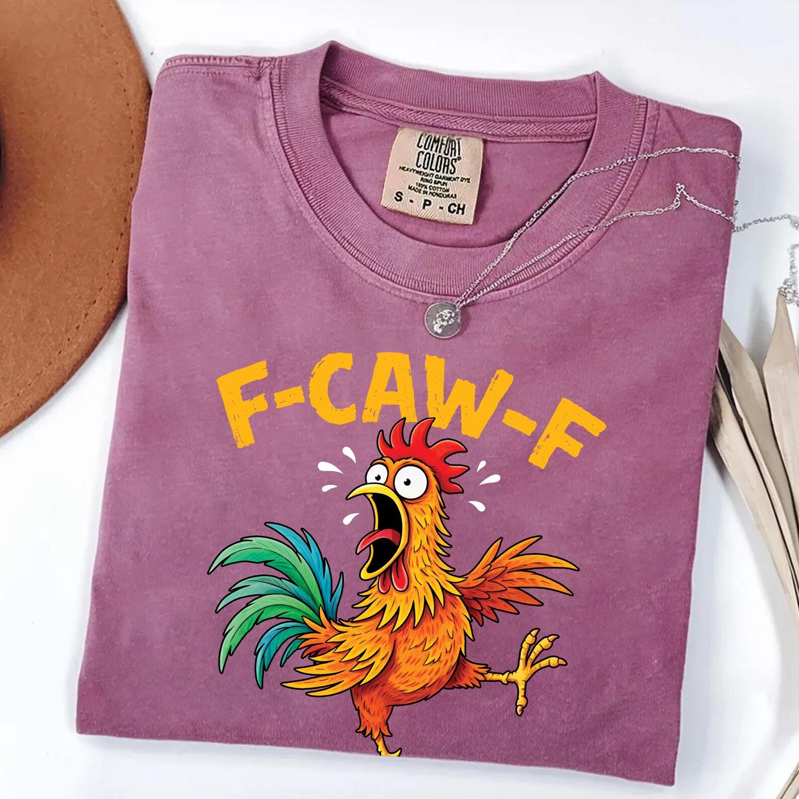 Funny Easter Chicken Shirt – “F Caw F” Tee