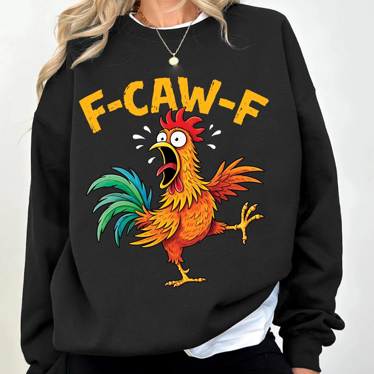 Funny Easter Chicken Shirt – “F Caw F” Tee