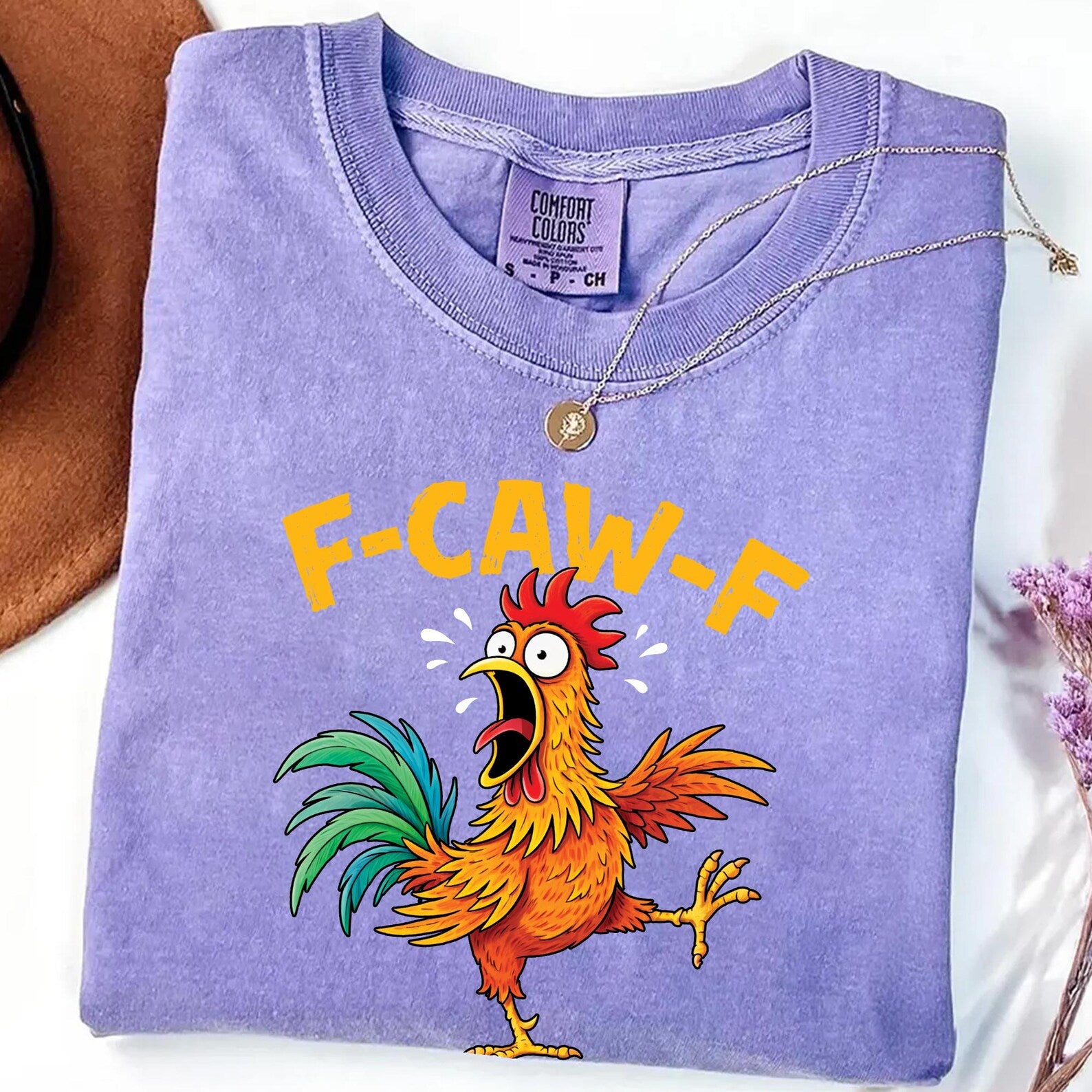 Funny Easter Chicken Shirt – “F Caw F” Tee