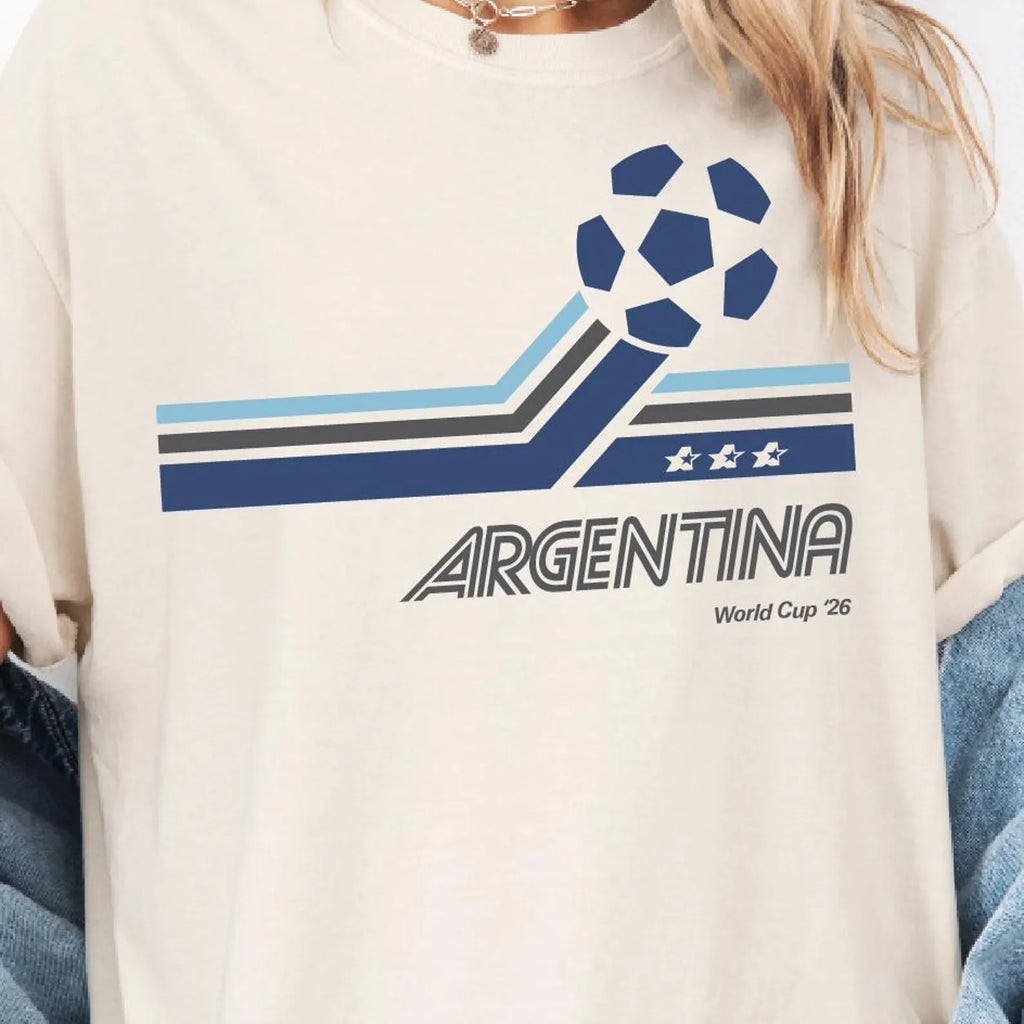 Retro Soccer Shirt, Red White Blue Football Tee, Vintage Sports Graphic T-Shirt