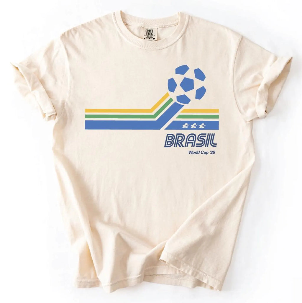 Retro Soccer Shirt, Red White Blue Football Tee, Vintage Sports Graphic T-Shirt