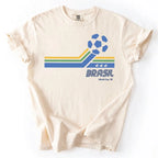 Retro Soccer Shirt, Red White Blue Football Tee, Vintage Sports Graphic T-Shirt