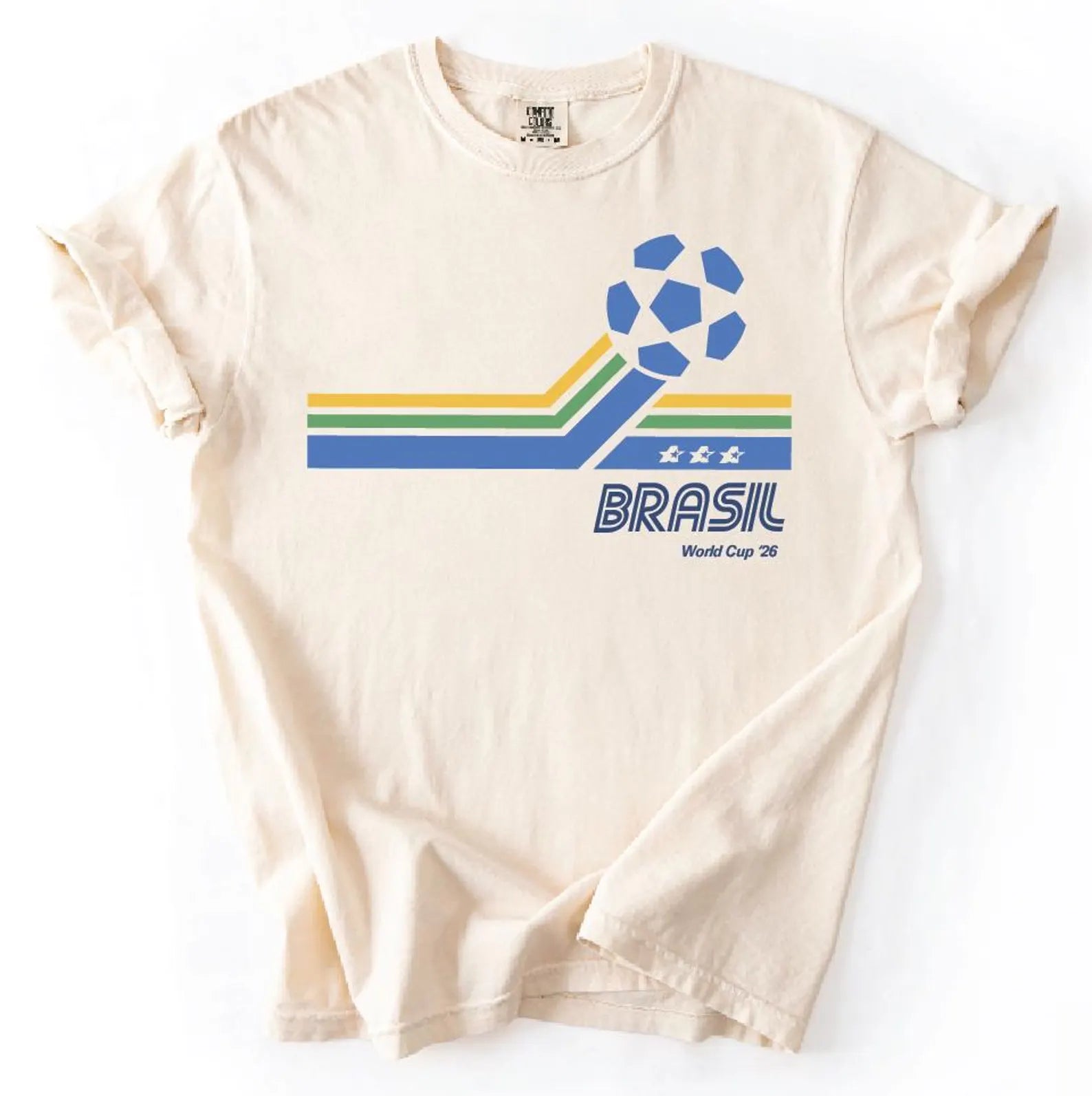 Retro Soccer Shirt, Red White Blue Football Tee, Vintage Sports Graphic T-Shirt