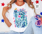 Statue of Liberty Graphic T-Shirt – Colorful Patriotic Summer Tee