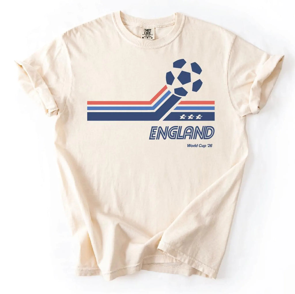 Retro Soccer Shirt, Red White Blue Football Tee, Vintage Sports Graphic T-Shirt