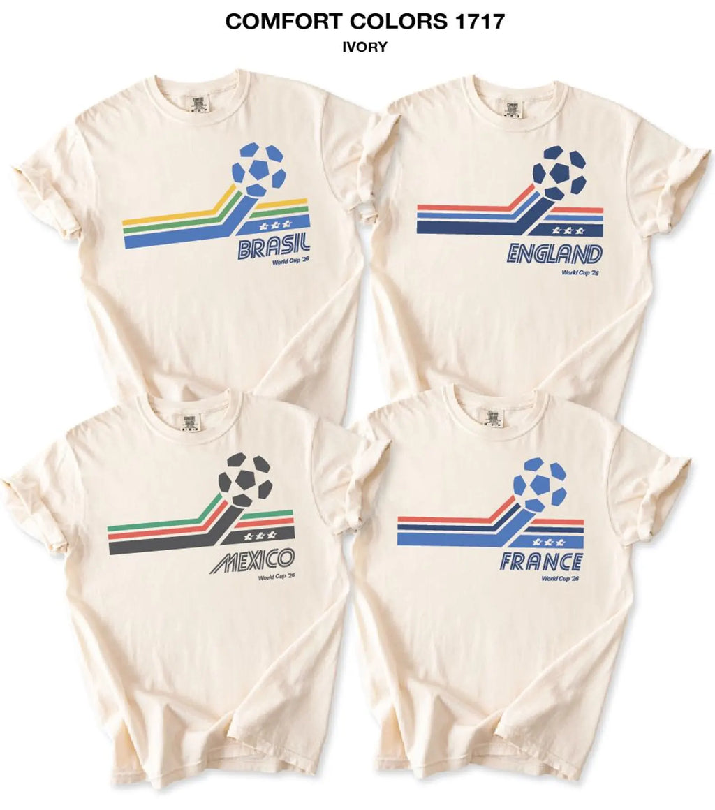 Retro Soccer Shirt, Red White Blue Football Tee, Vintage Sports Graphic T-Shirt