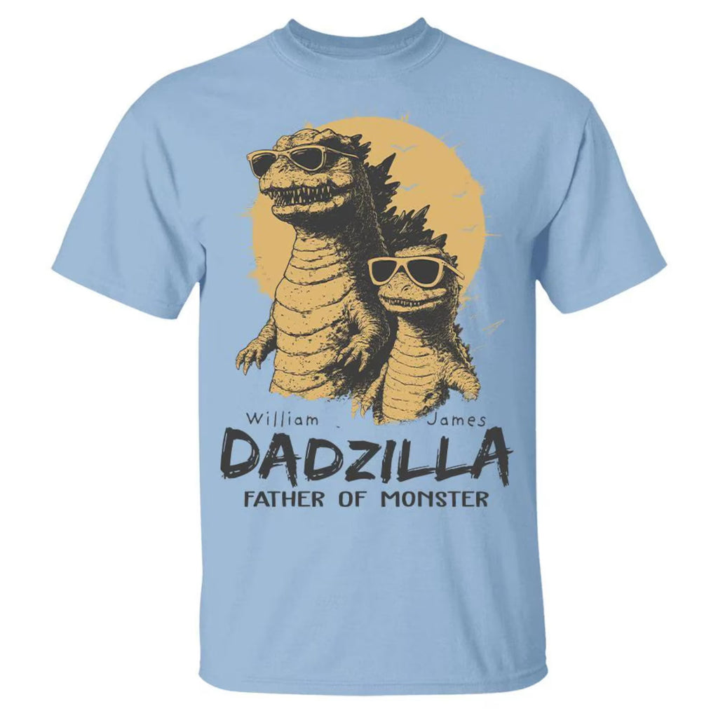Personalized Dadzilla T-Shirt Father Day Gifts for Dad Funny Papa Tshirt Cool Daddy Dinosaur Tee