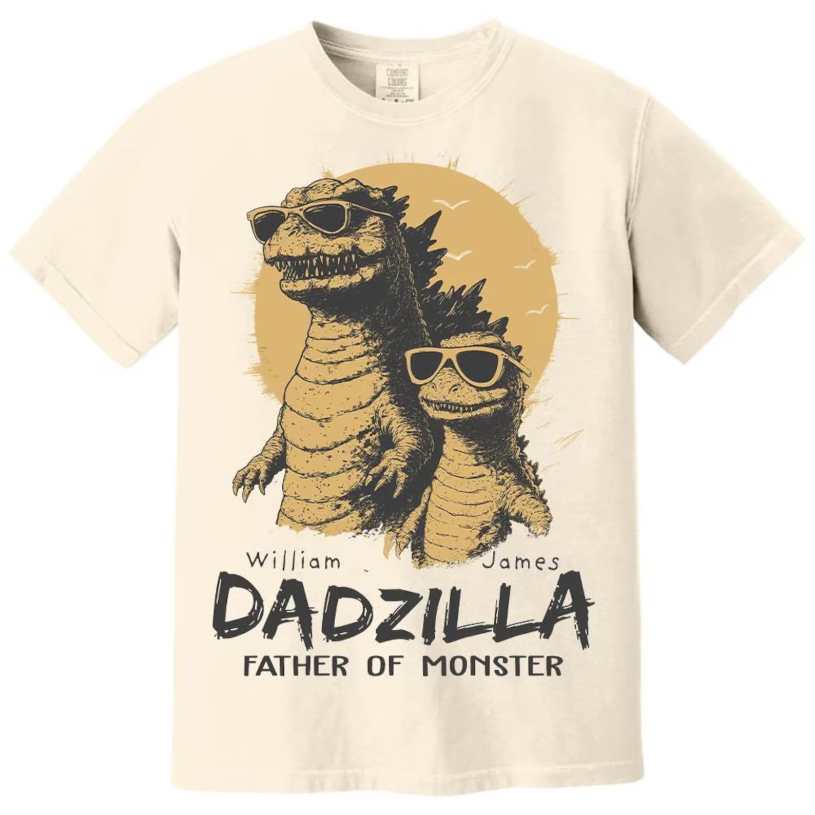 Personalized Dadzilla T-Shirt Father Day Gifts for Dad Funny Papa Tshirt Cool Daddy Dinosaur Tee