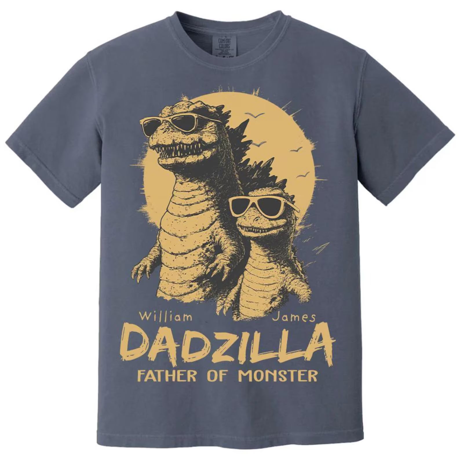 Personalized Dadzilla T-Shirt Father Day Gifts for Dad Funny Papa Tshirt Cool Daddy Dinosaur Tee