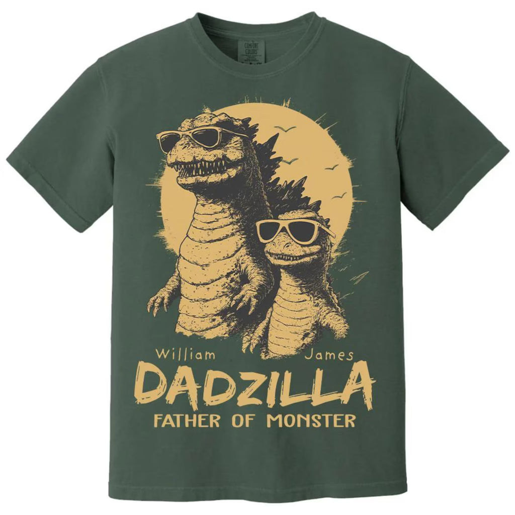 Personalized Dadzilla T-Shirt Father Day Gifts for Dad Funny Papa Tshirt Cool Daddy Dinosaur Tee