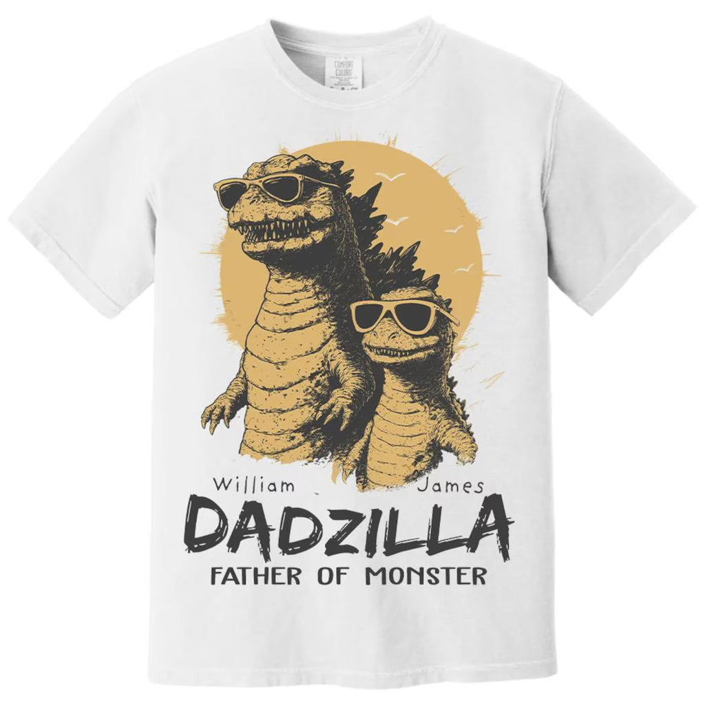 Personalized Dadzilla T-Shirt Father Day Gifts for Dad Funny Papa Tshirt Cool Daddy Dinosaur Tee