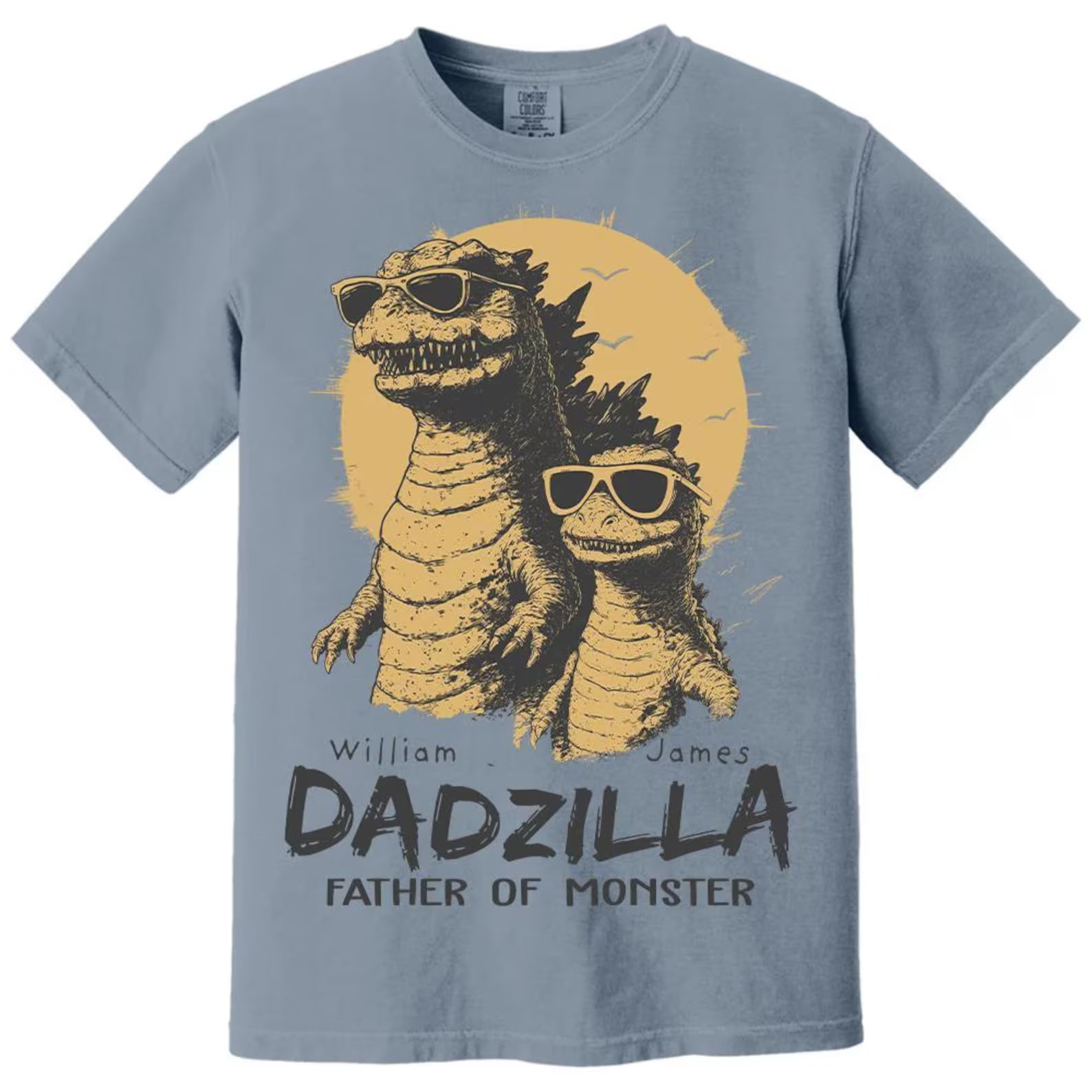 Personalized Dadzilla T-Shirt Father Day Gifts for Dad Funny Papa Tshirt Cool Daddy Dinosaur Tee