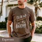 Backyard Lounge Graphic T-Shirt, Cigar Whiskey Tee, Funny Dad Outdoor BBQ Shirt, Casual Men’s Summer Tee