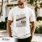 Backyard Lounge Graphic T-Shirt, Cigar Whiskey Tee, Funny Dad Outdoor BBQ Shirt, Casual Men’s Summer Tee