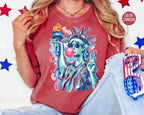 Statue of Liberty Graphic T-Shirt – Colorful Patriotic Summer Tee