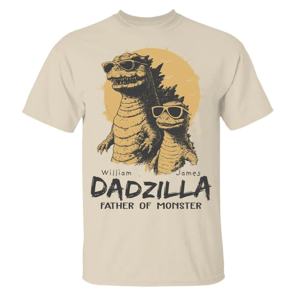 Personalized Dadzilla T-Shirt Father Day Gifts for Dad Funny Papa Tshirt Cool Daddy Dinosaur Tee