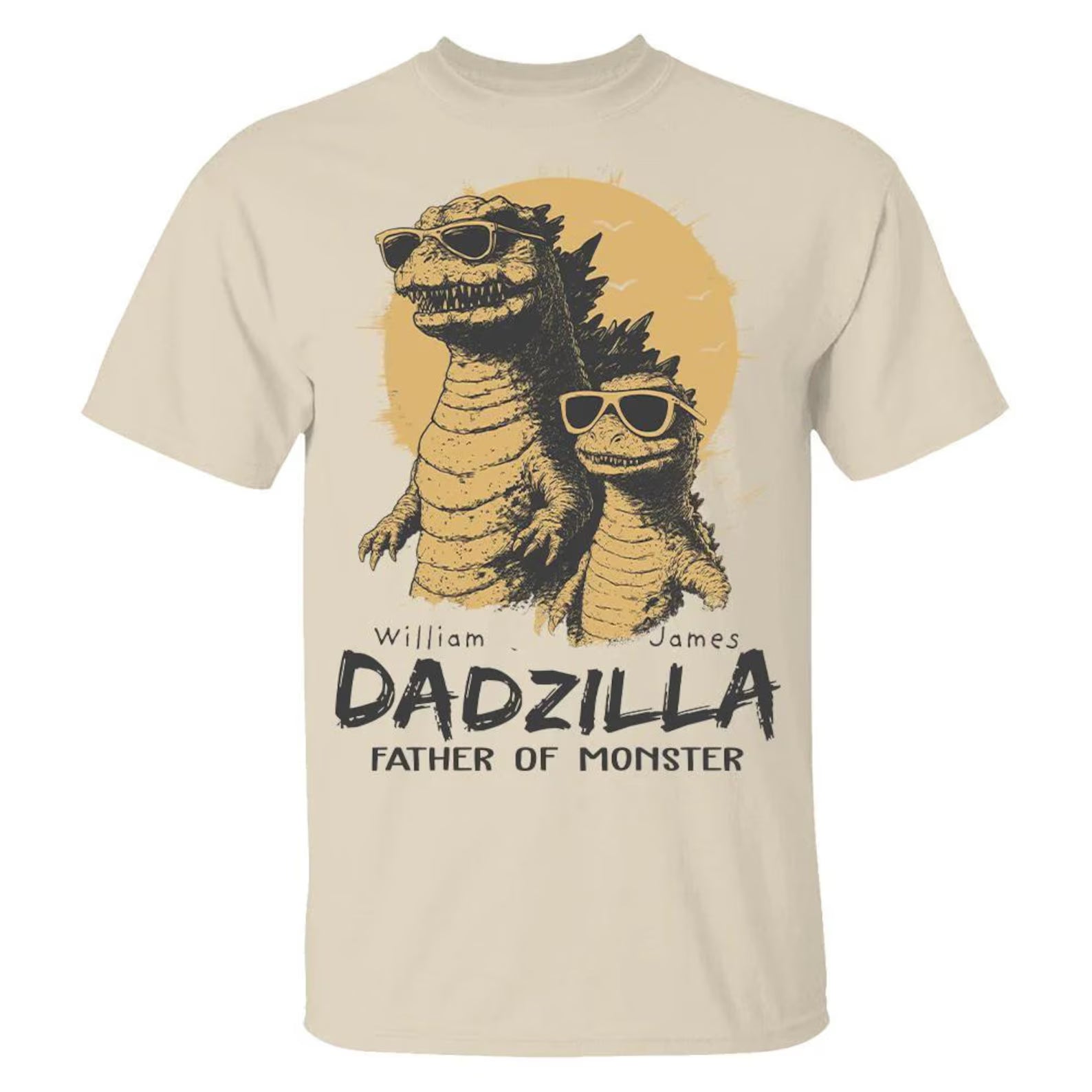 Personalized Dadzilla T-Shirt Father Day Gifts for Dad Funny Papa Tshirt Cool Daddy Dinosaur Tee