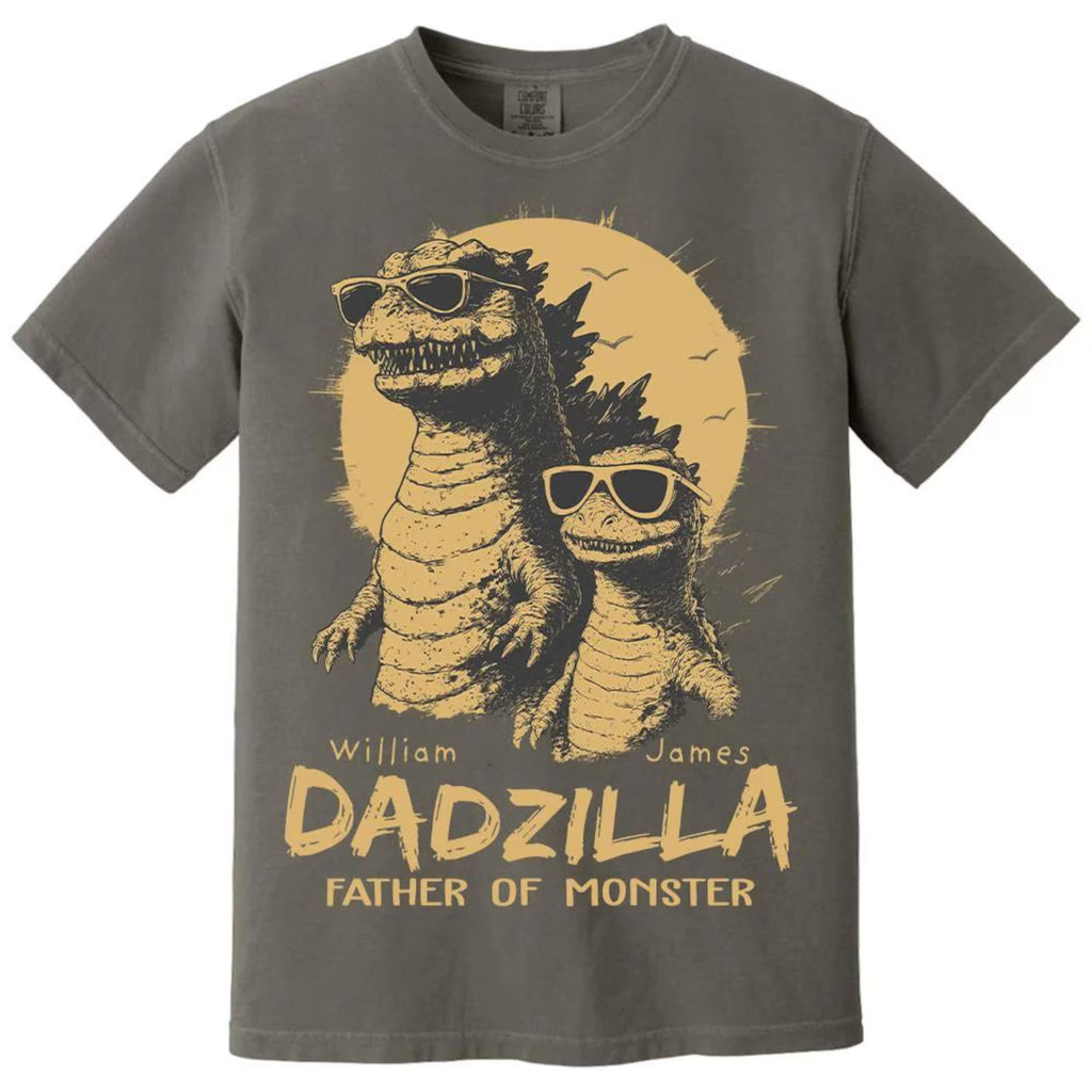 Personalized Dadzilla T-Shirt Father Day Gifts for Dad Funny Papa Tshirt Cool Daddy Dinosaur Tee