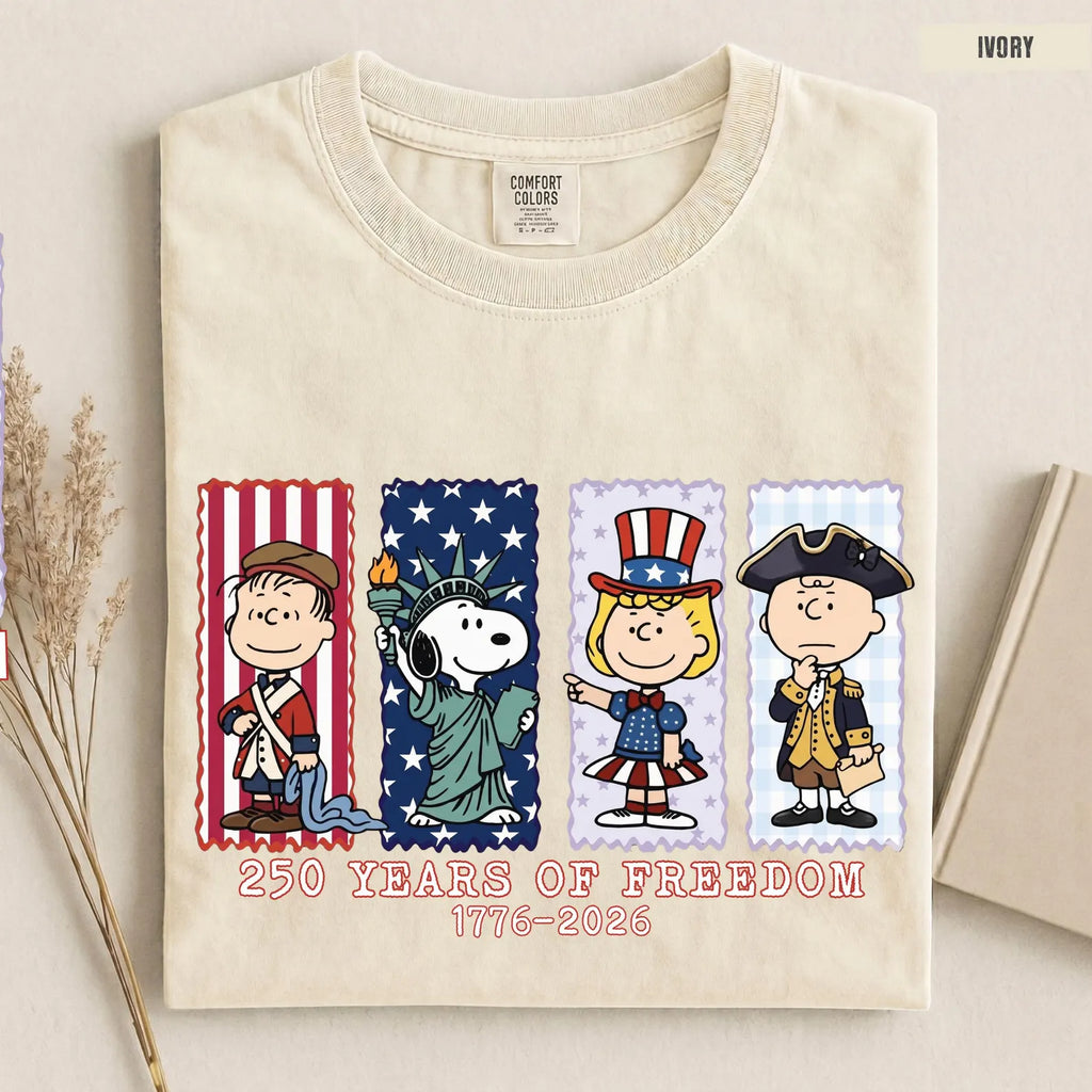 Patriotic 250 Years of Freedom Graphic T-Shirt, Vintage Americana Celebration Tee
