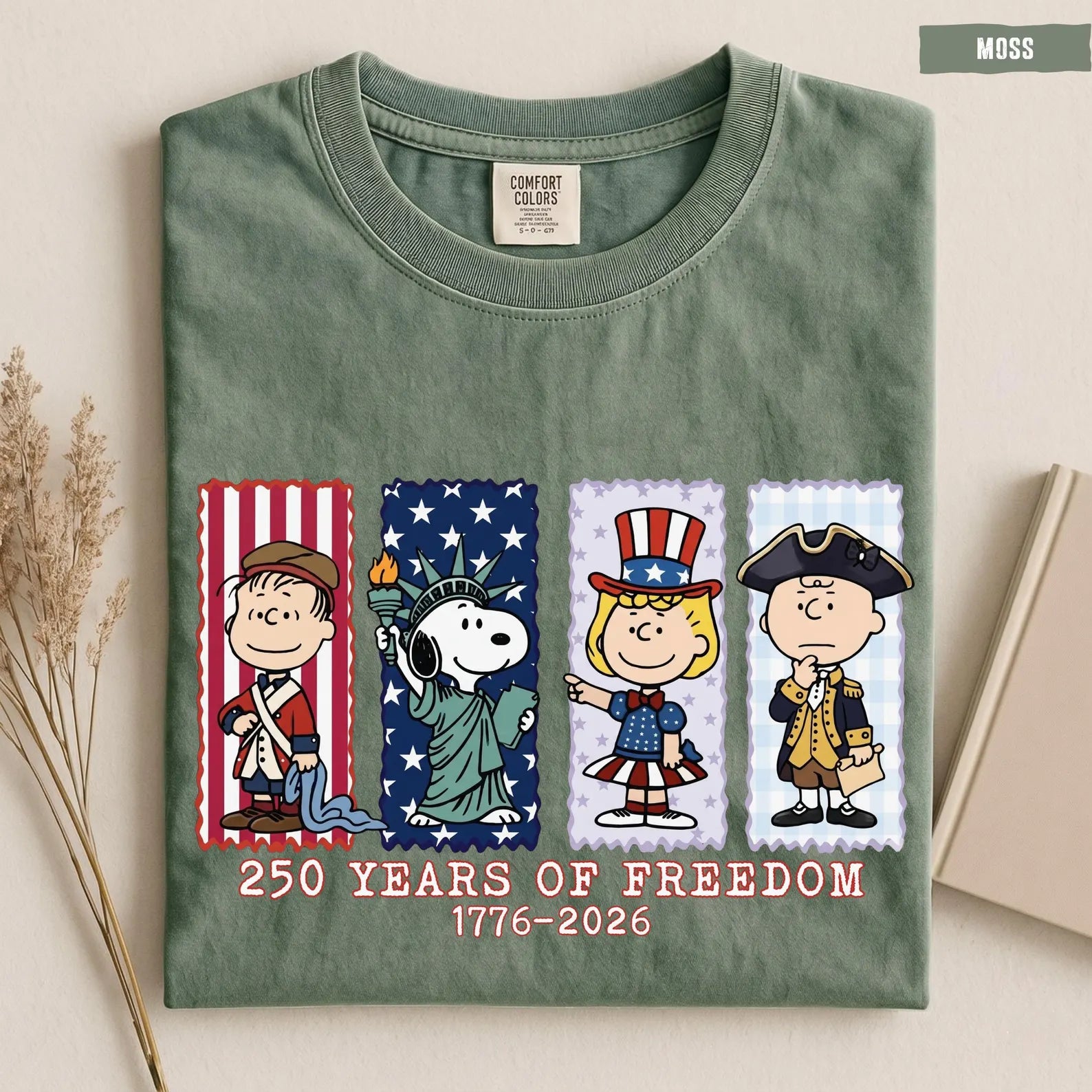 Patriotic 250 Years of Freedom Graphic T-Shirt, Vintage Americana Celebration Tee