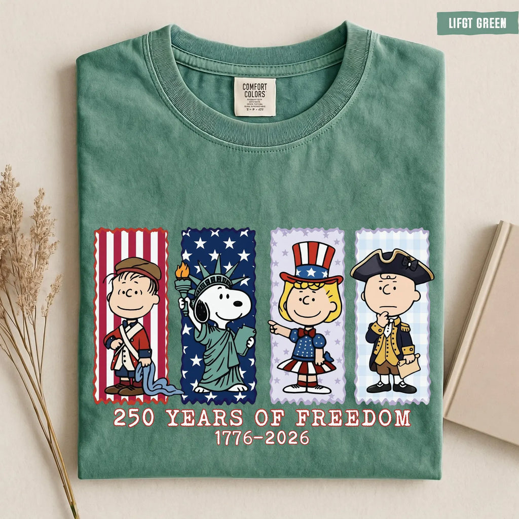 Patriotic 250 Years of Freedom Graphic T-Shirt, Vintage Americana Celebration Tee