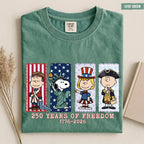 Patriotic 250 Years of Freedom Graphic T-Shirt, Vintage Americana Celebration Tee