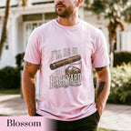 Backyard Lounge Graphic T-Shirt, Cigar Whiskey Tee, Funny Dad Outdoor BBQ Shirt, Casual Men’s Summer Tee