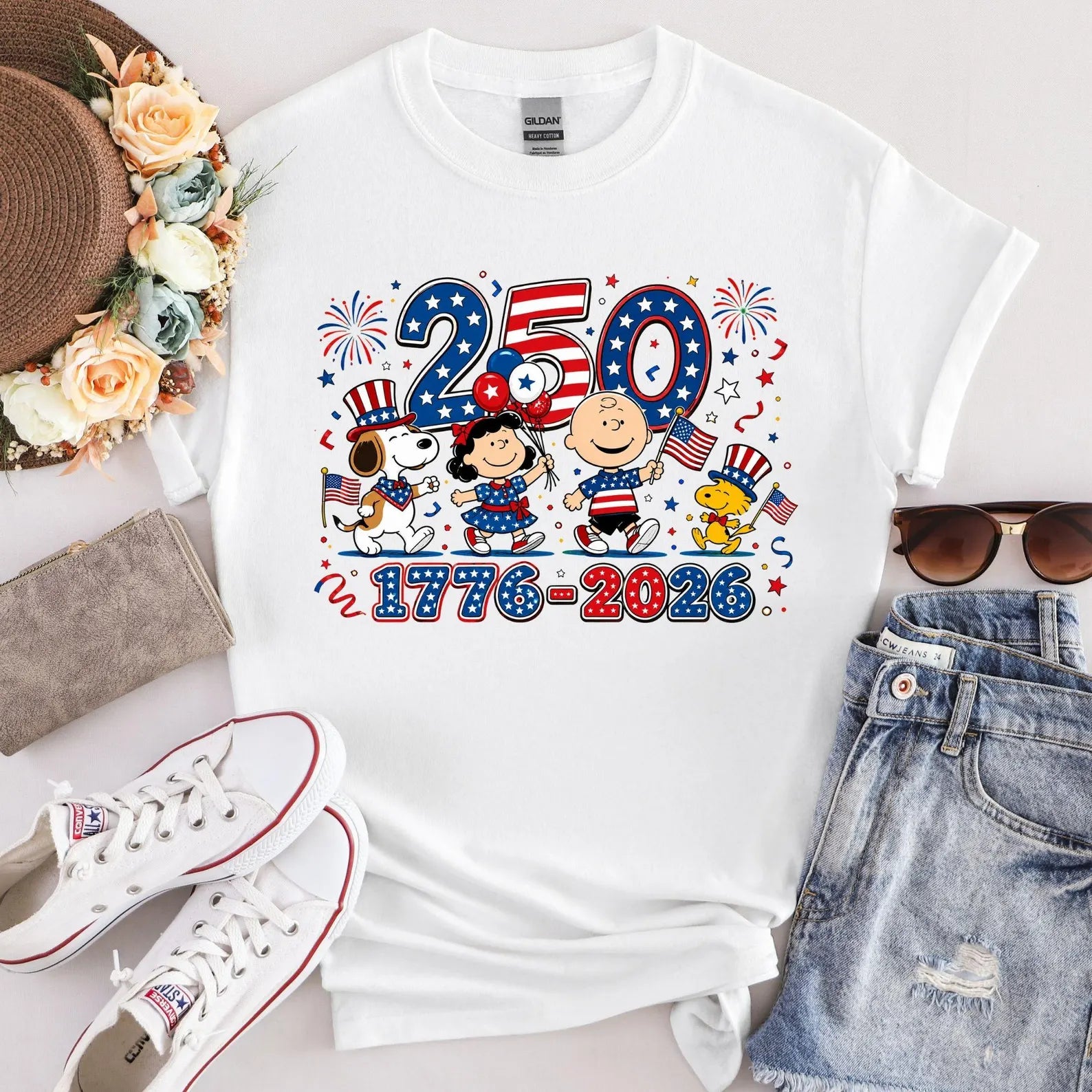 America 250th Anniversary Patriotic Graphic T-Shirt, 1776–2026 USA Celebration Tee