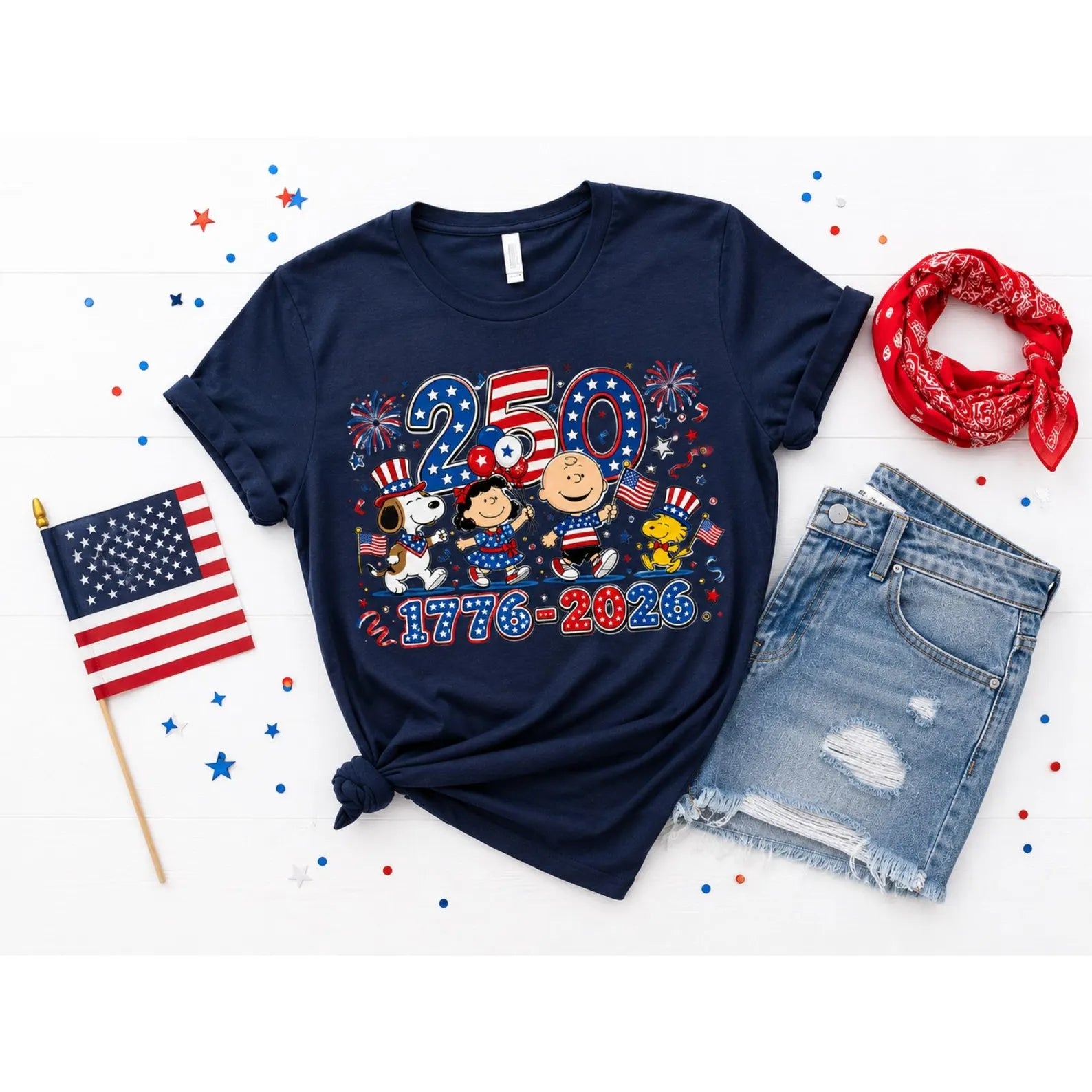 America 250th Anniversary Patriotic Graphic T-Shirt, 1776–2026 USA Celebration Tee