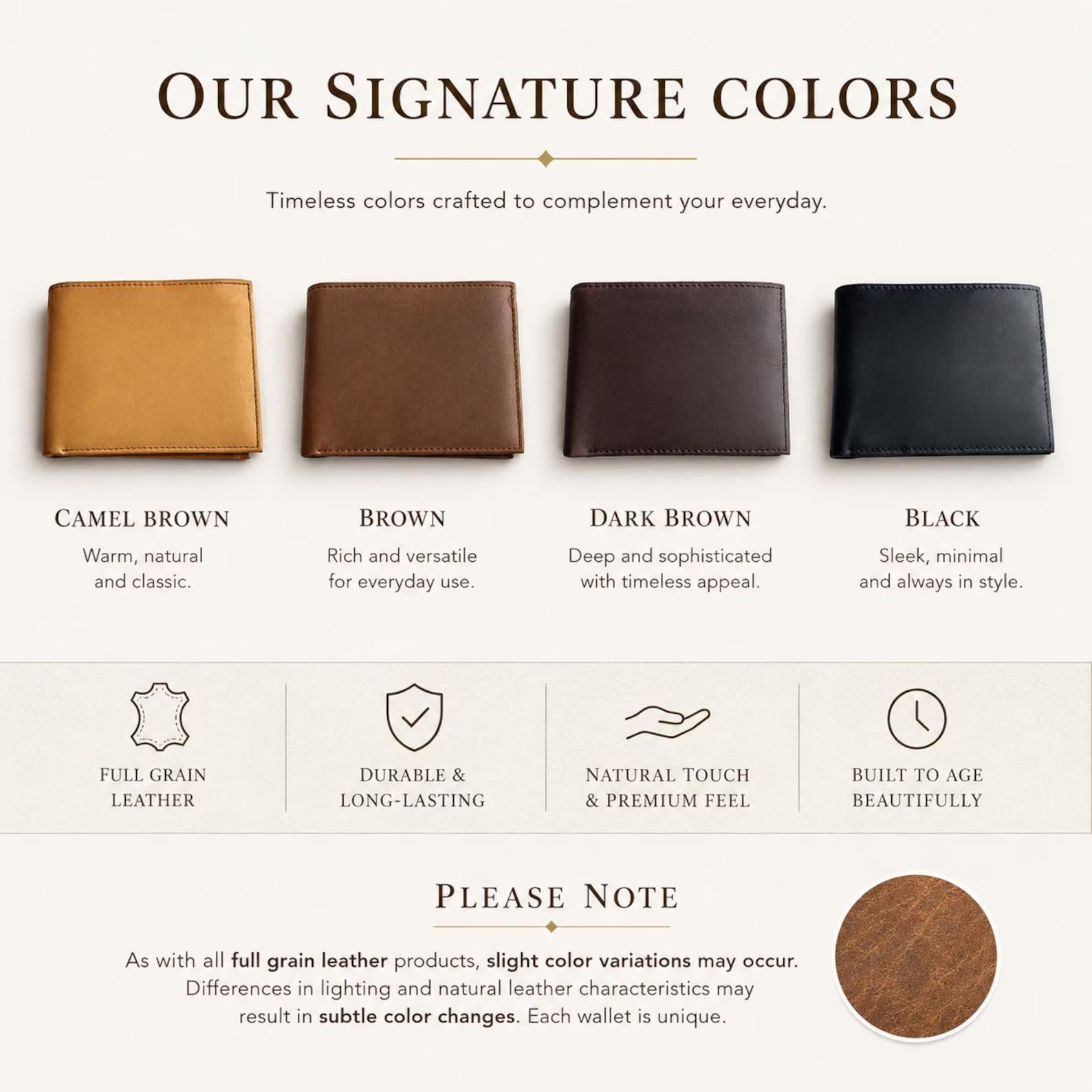 Custom Engraved Full Grain Leather Wallet, Personalized Men’s Photo Wallet, Handmade Bifold Gift for Dad