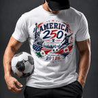 Patriotic Soccer Graphic Tee, 250th Anniversary USA Shirt, American Heritage Sports Tee