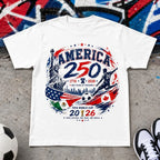 Patriotic Soccer Graphic Tee, 250th Anniversary USA Shirt, American Heritage Sports Tee