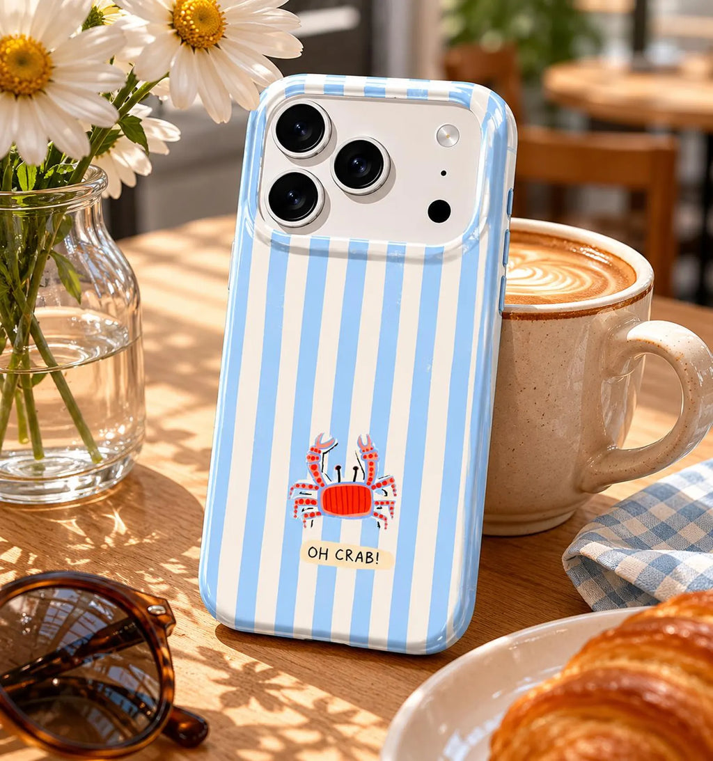 Oh Crab! Striped Beach Phone Case