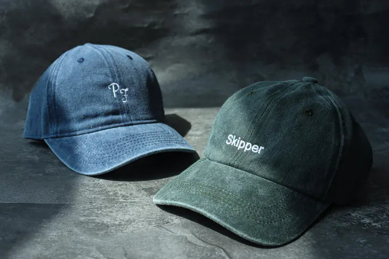 Custom Embroidered Dad Hat, Personalized Text Baseball Cap, Vintage Washed Unisex Custom Hat