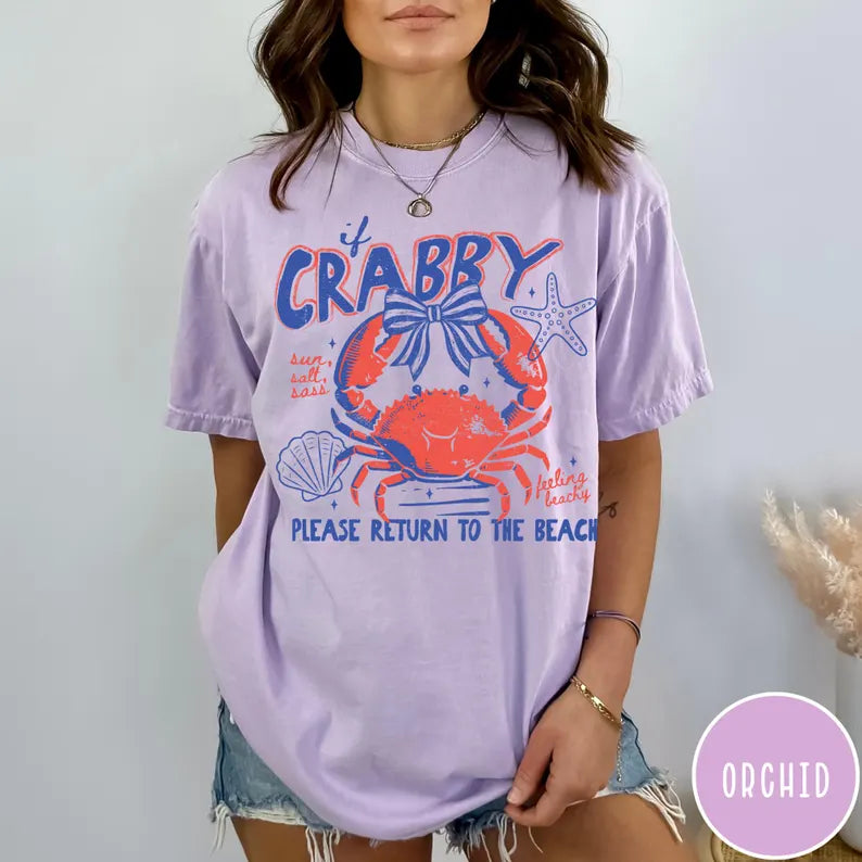 If Crabby Please Return to the Beach Graphic Tee