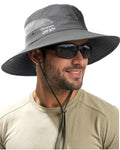 Mens Bucket Sun Hat UPF 80+ Wide Brim Hiking Fishing Beach Outdoor Hats