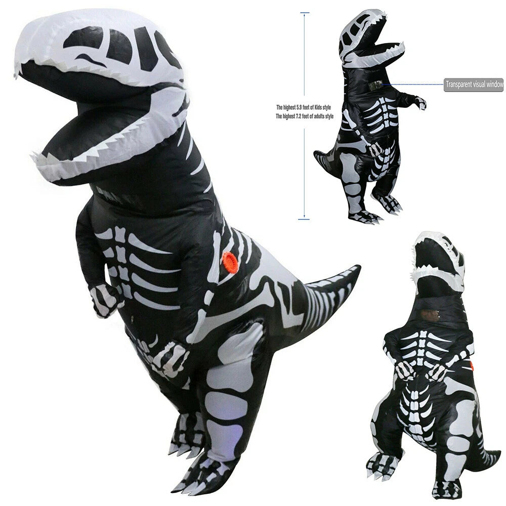 Inflatable Dinosaur Costume, Funny T-Rex Halloween Costume, Adult Dino Party Outfit