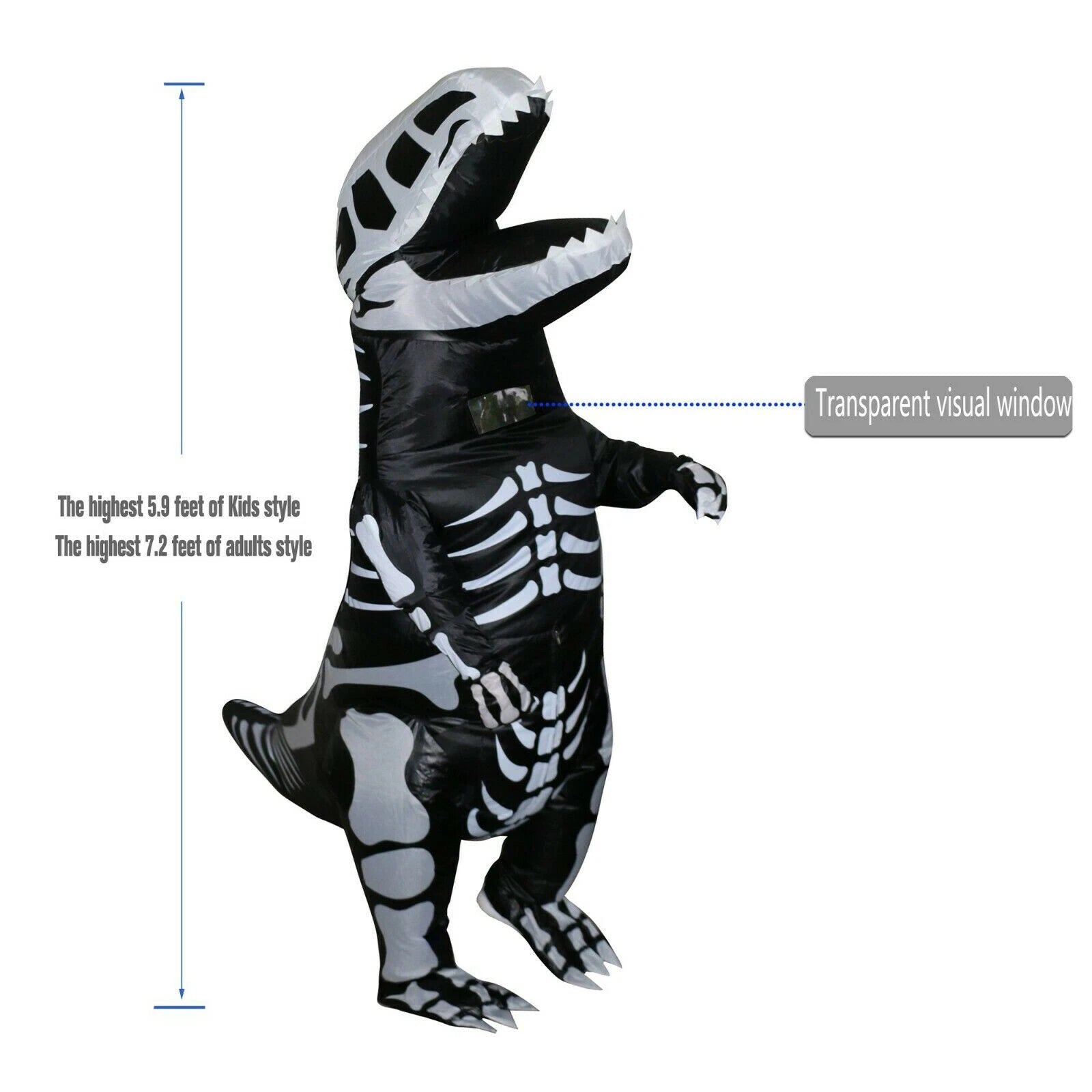 Inflatable Dinosaur Costume, Funny T-Rex Halloween Costume, Adult Dino Party Outfit