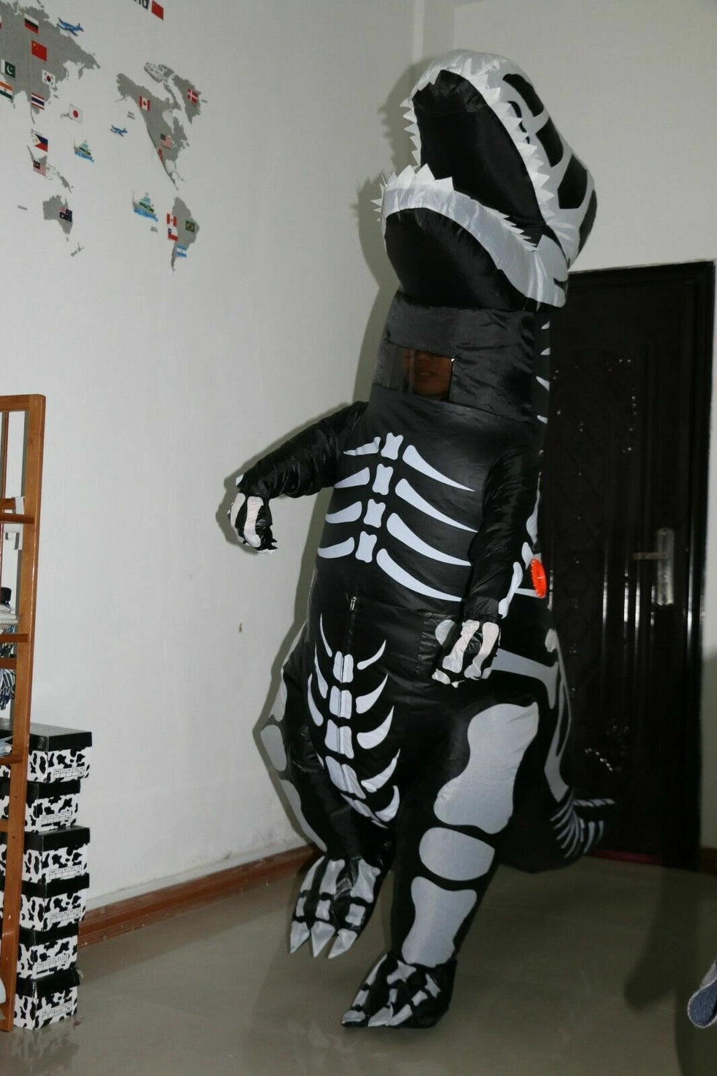 Inflatable Dinosaur Costume, Funny T-Rex Halloween Costume, Adult Dino Party Outfit