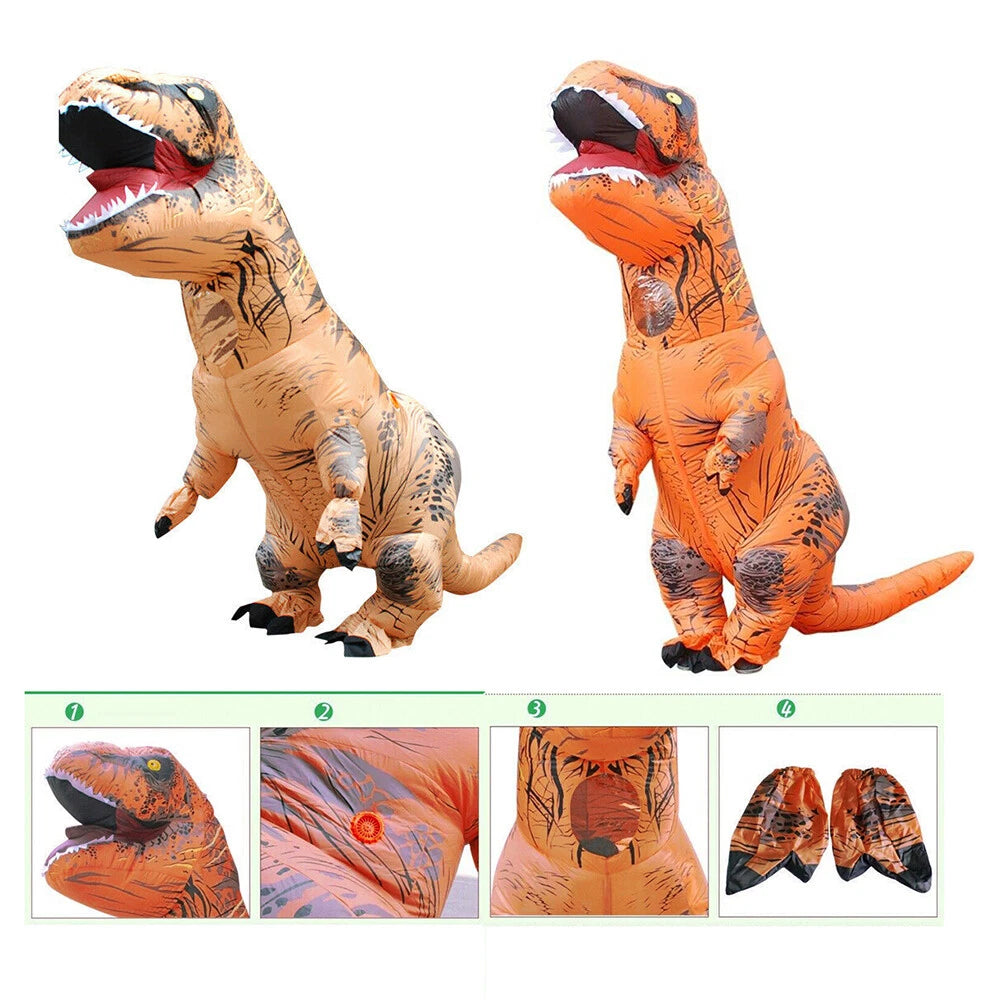 Inflatable Dinosaur Costume, Funny T-Rex Halloween Costume, Adult Dino Party Outfit