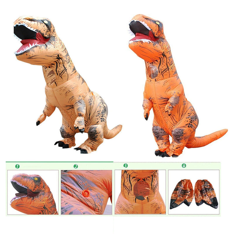 Inflatable Dinosaur Costume, Funny T-Rex Halloween Costume, Adult Dino Party Outfit