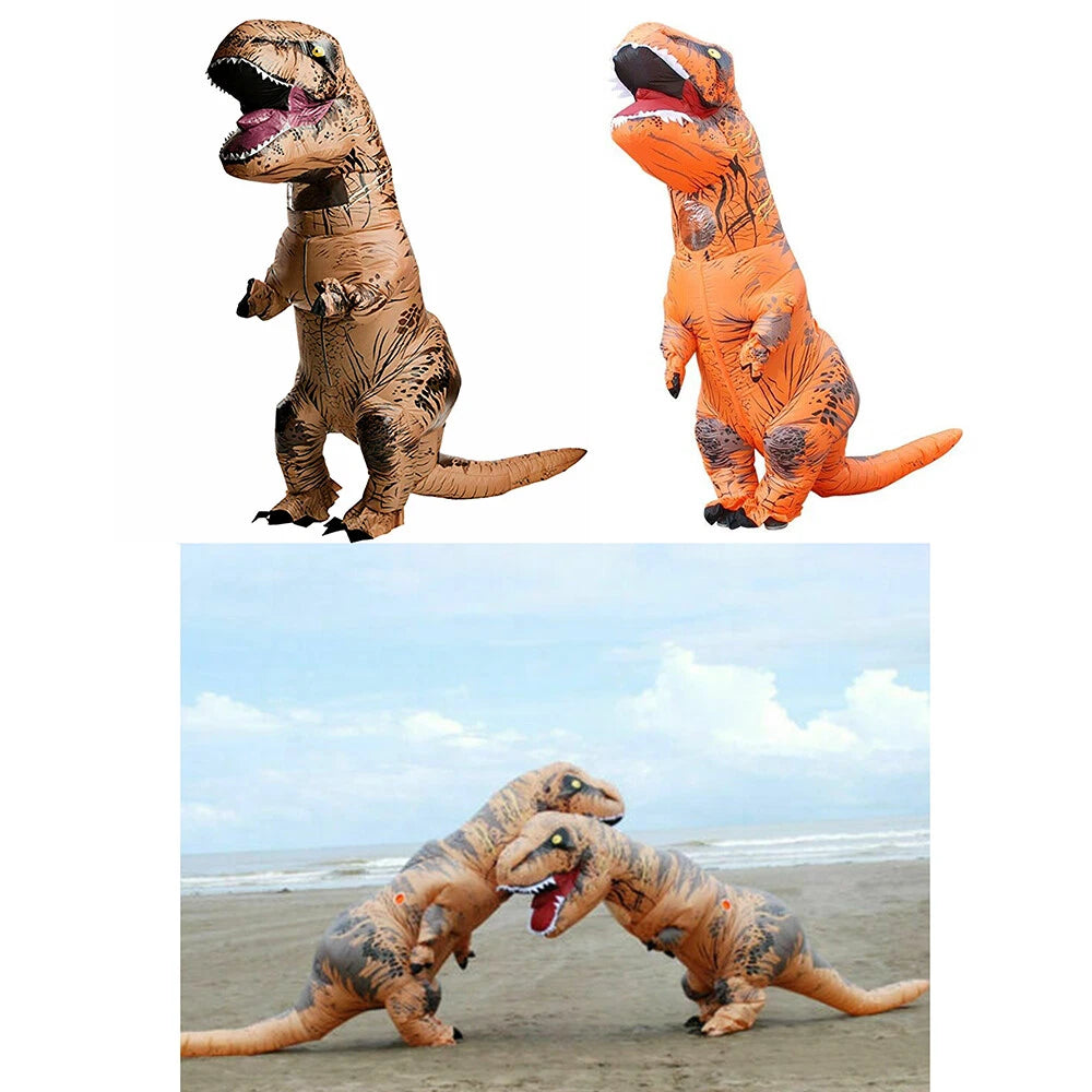 Inflatable Dinosaur Costume, Funny T-Rex Halloween Costume, Adult Dino Party Outfit