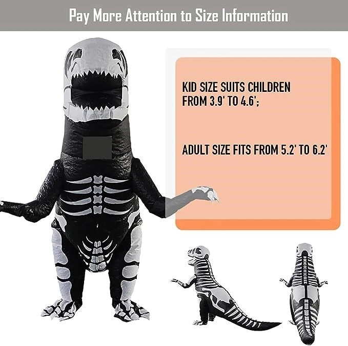 Inflatable Dinosaur Costume, Funny T-Rex Halloween Costume, Adult Dino Party Outfit